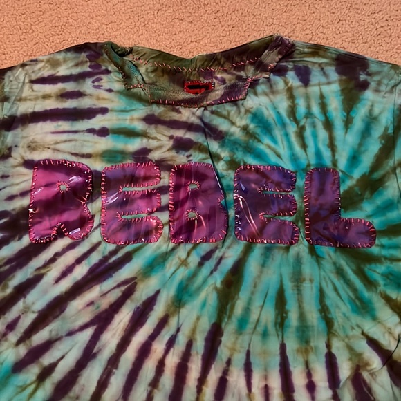 Hand made tie dye “REBEL” tshirt from Japan - Picture 2 of 7
